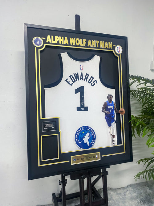 Anthony Edwards Minnesota Timberwolves Jersey Framing 00060