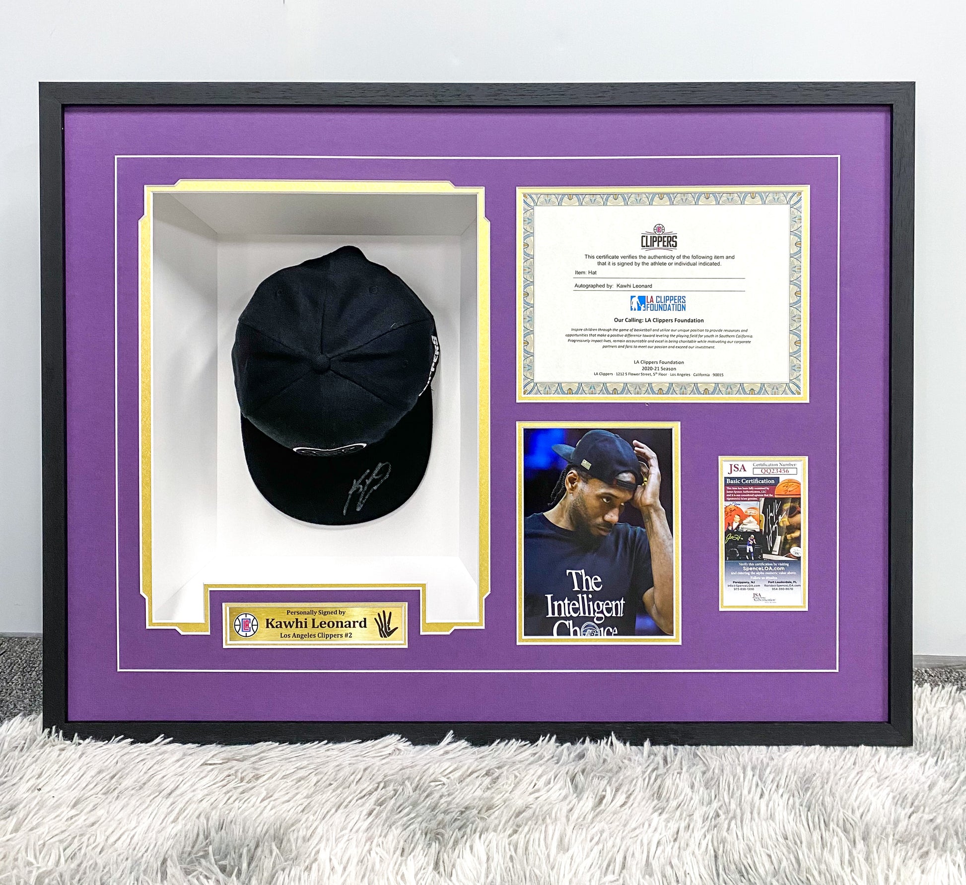 Kawhi Leonard Hat Custom Framing  000252