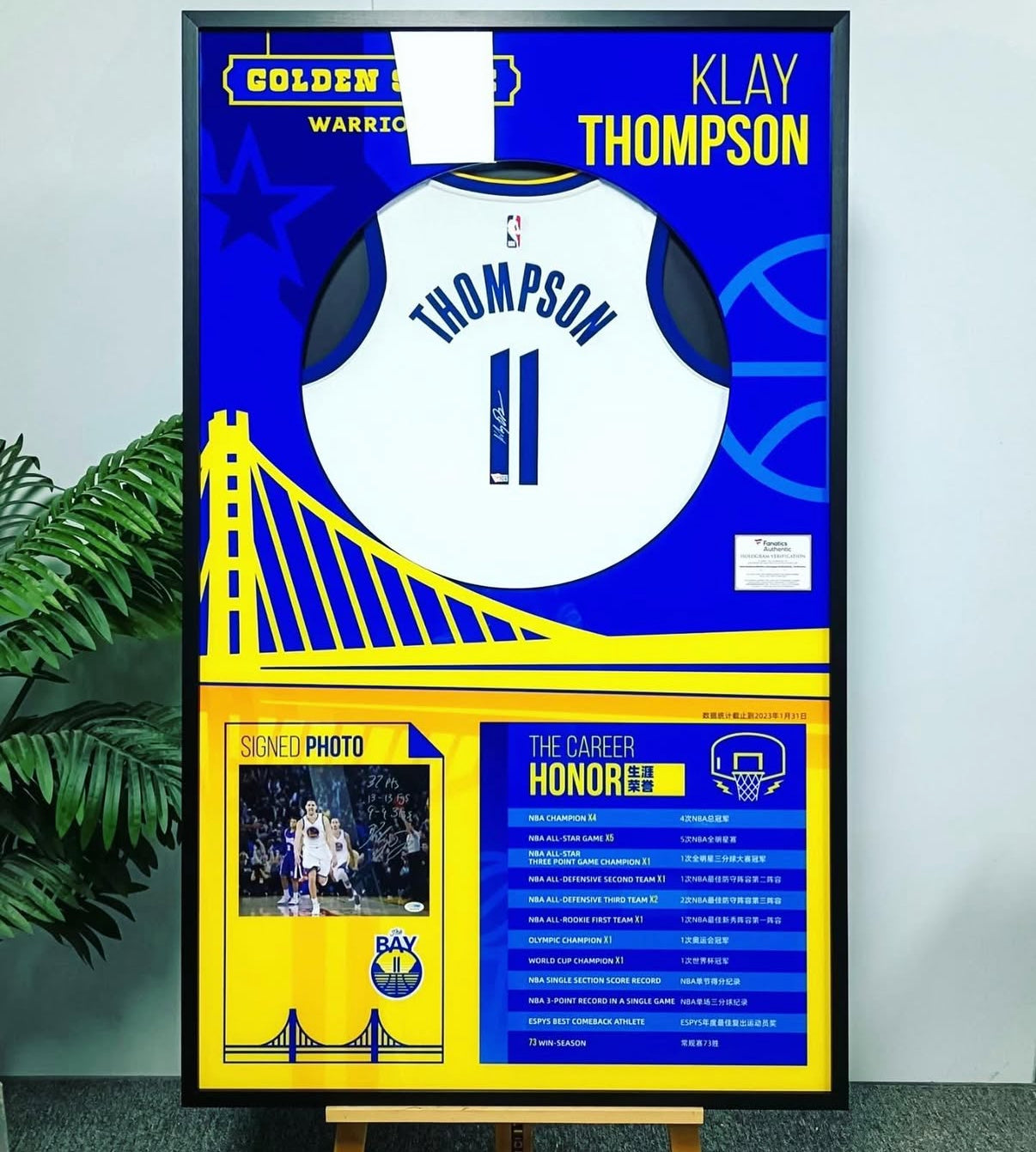 Golden State Warriorsplayer combination Warriors Autographed Jersey with Personalized Custom Design Framed 00014
