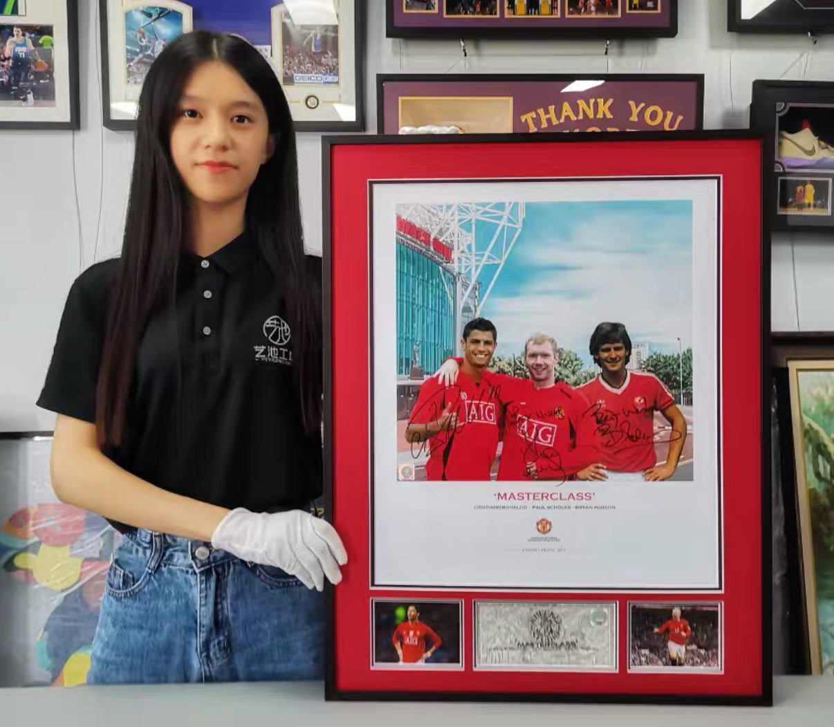 Manchester United Poster with Personalized Custom Design Framed 00006