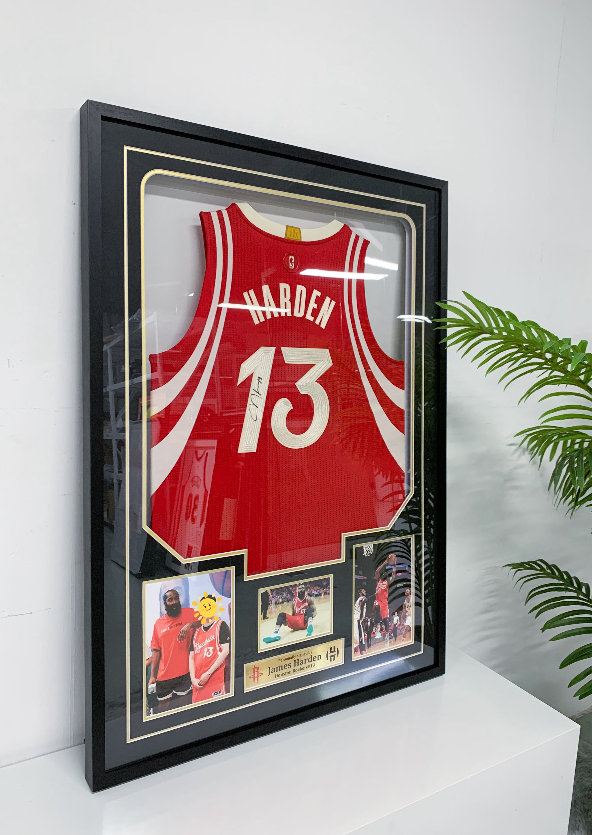 Houston Rockets James Harden Autographed Jersey with Personalized Custom Design Framed 00004