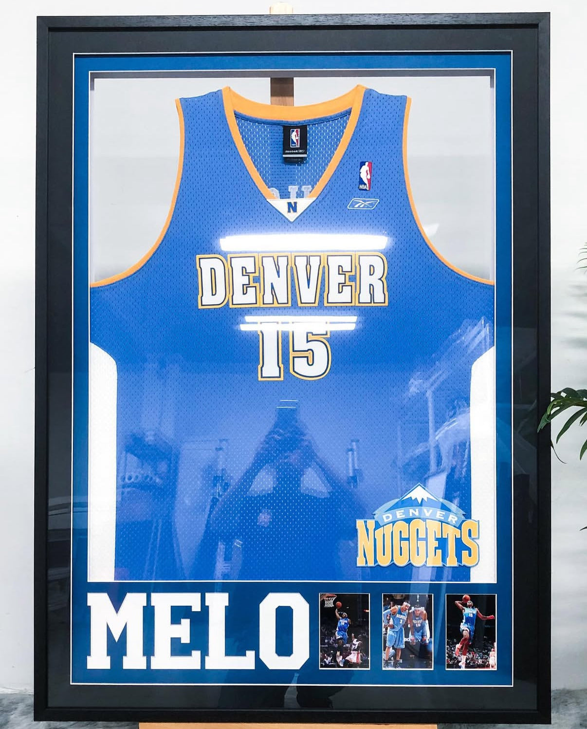 Denver Nuggets Carmelo Anthony Autographed Jersey with Personalized Custom Design Framed 00006