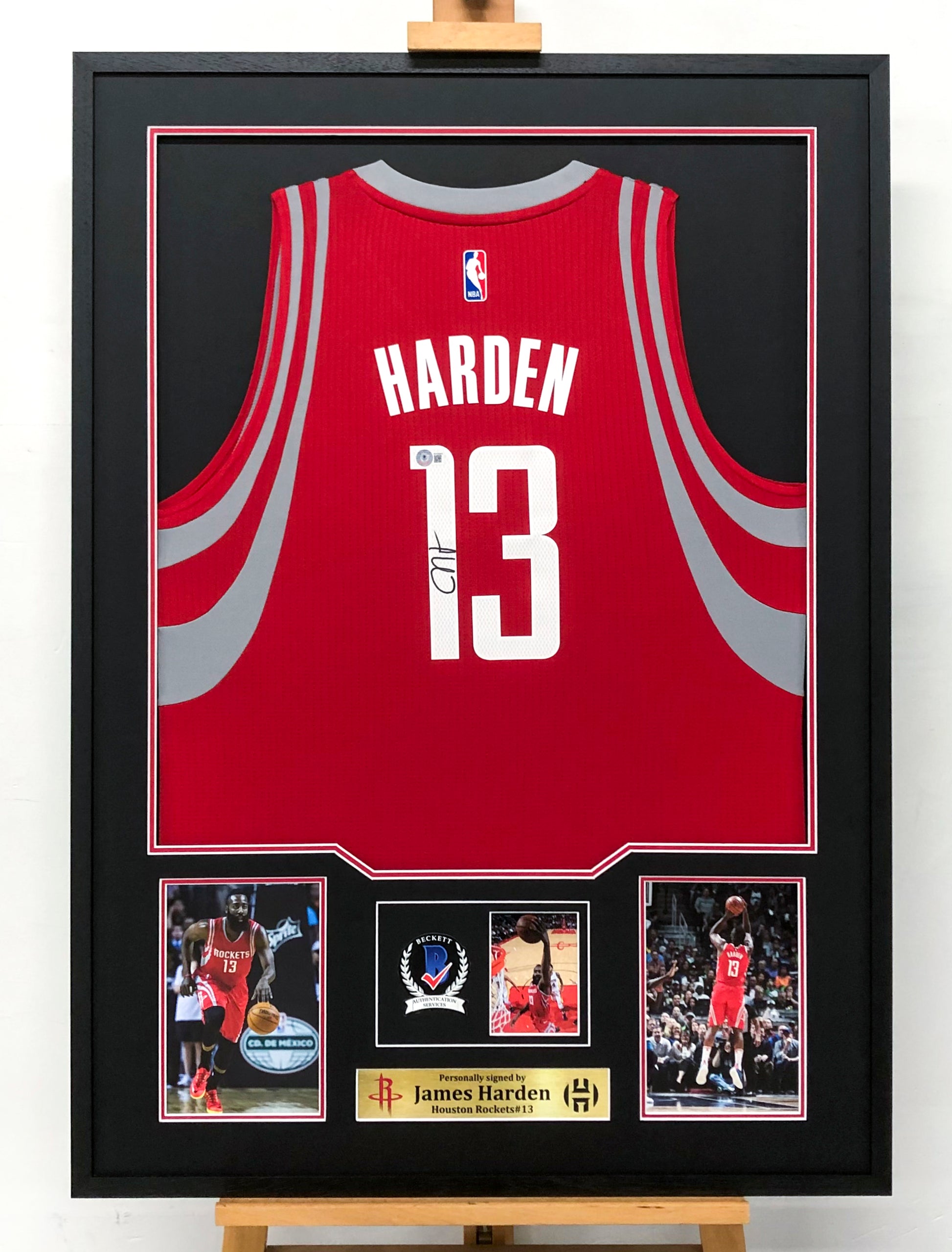 Houston Rockets James Harden Autographed Jersey with Personalized Custom Design Framed 000009
