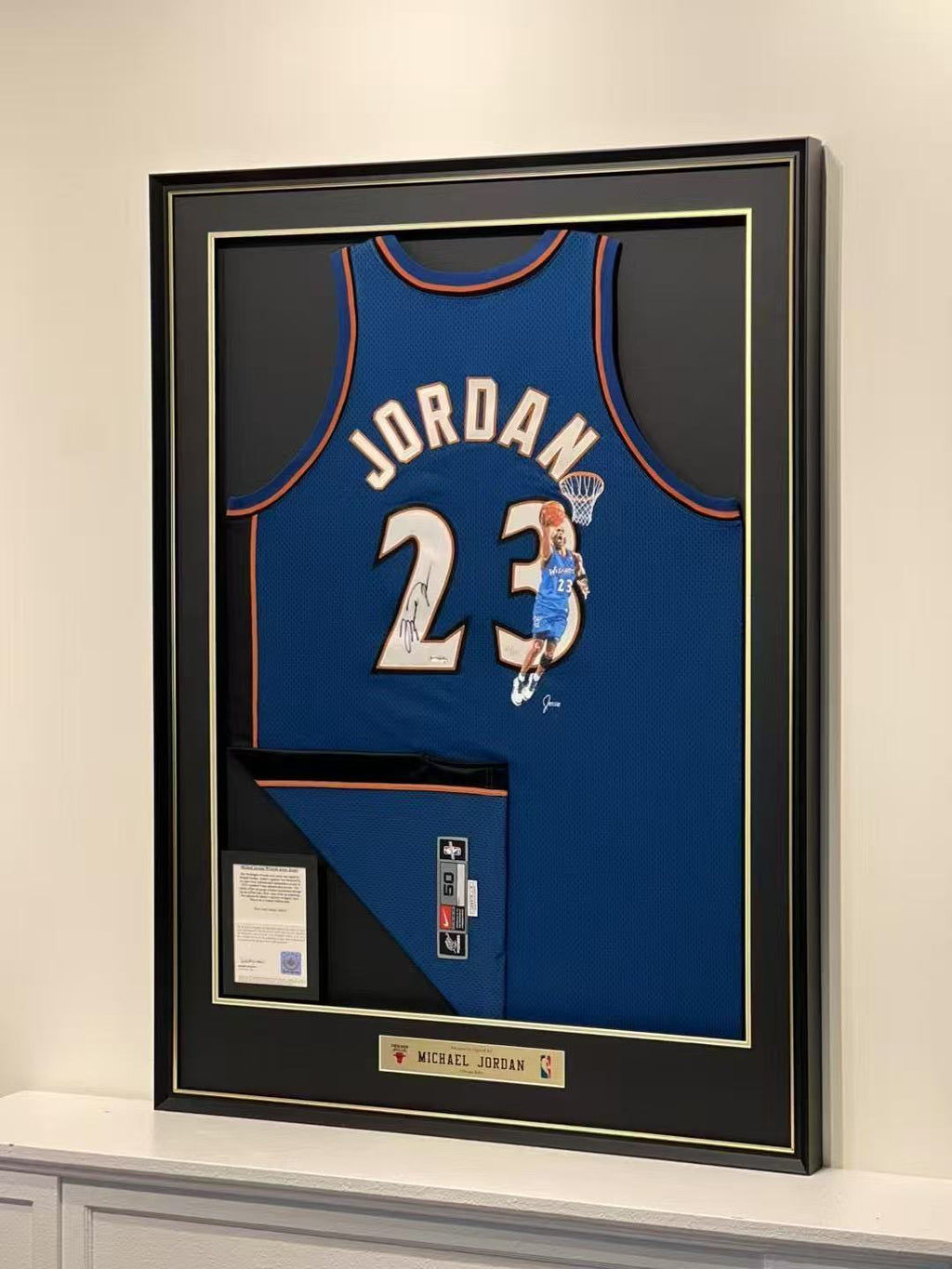 Chicago Bulls Michael Jordan Autographed Jersey with Personalized Custom Design Framed 000019