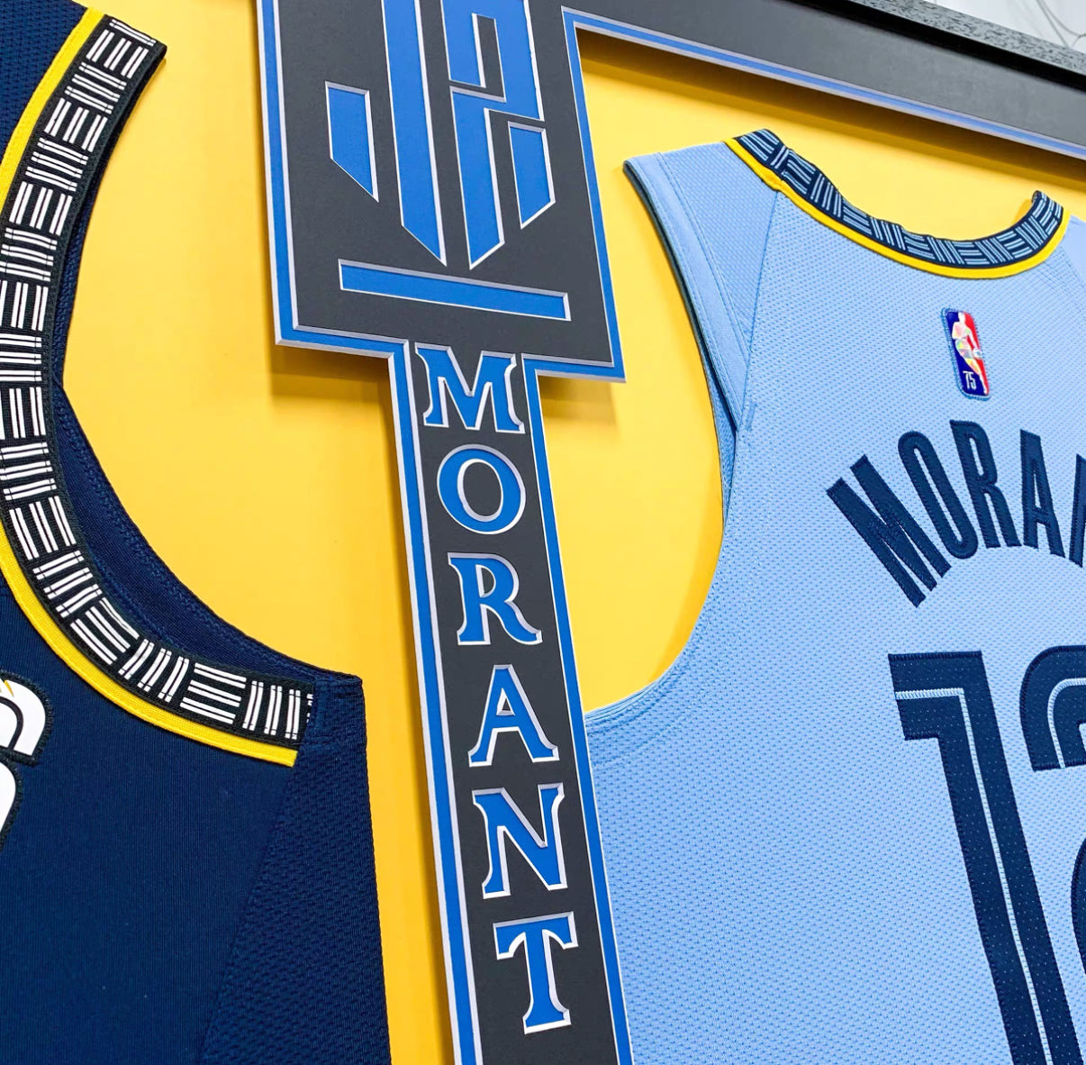 Memphis Grizzlies Ja Morant Autographed Jersey with Personalized Custom Design Framed 000011