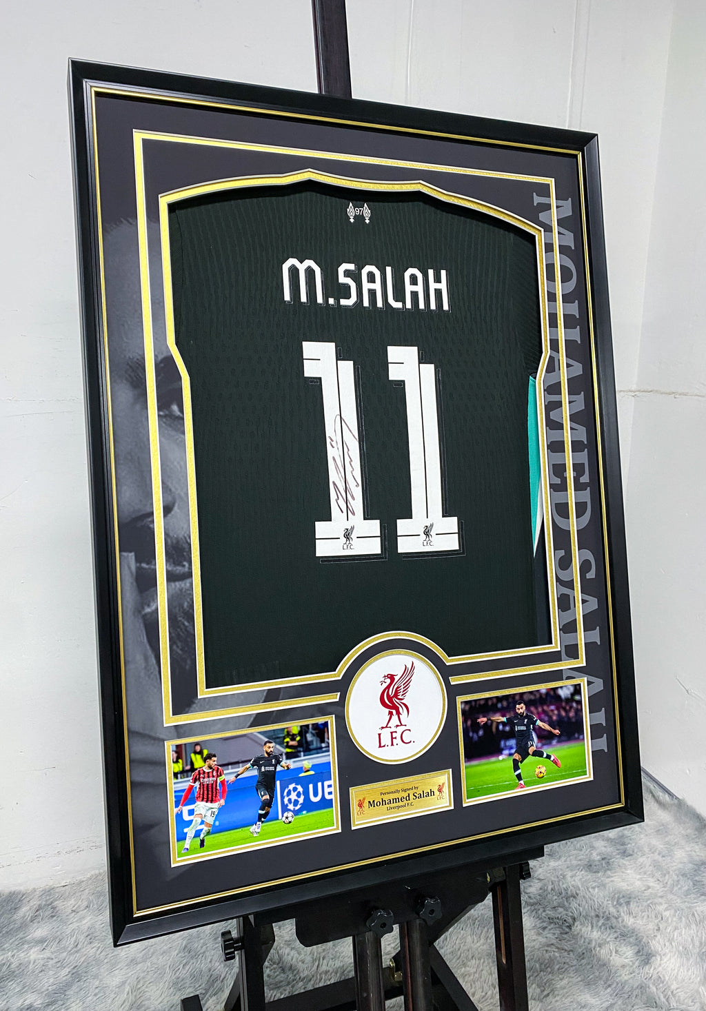 Mohamed Salah Liverpool FC Jersey Framing  00061