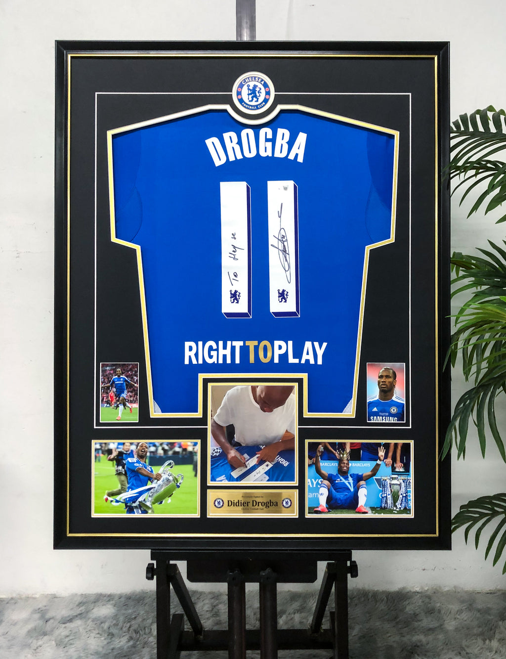 Didier Drogba Chelsea Football Club Jersey Framing  00022