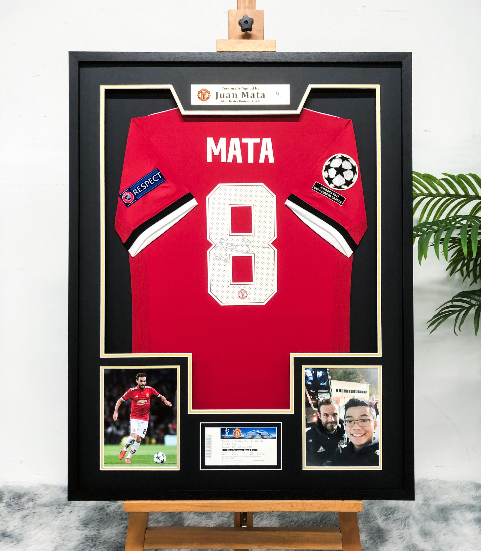 Manchester United Juan Mata Autographed Jersey with Personalized Custom Design Framed 00038
