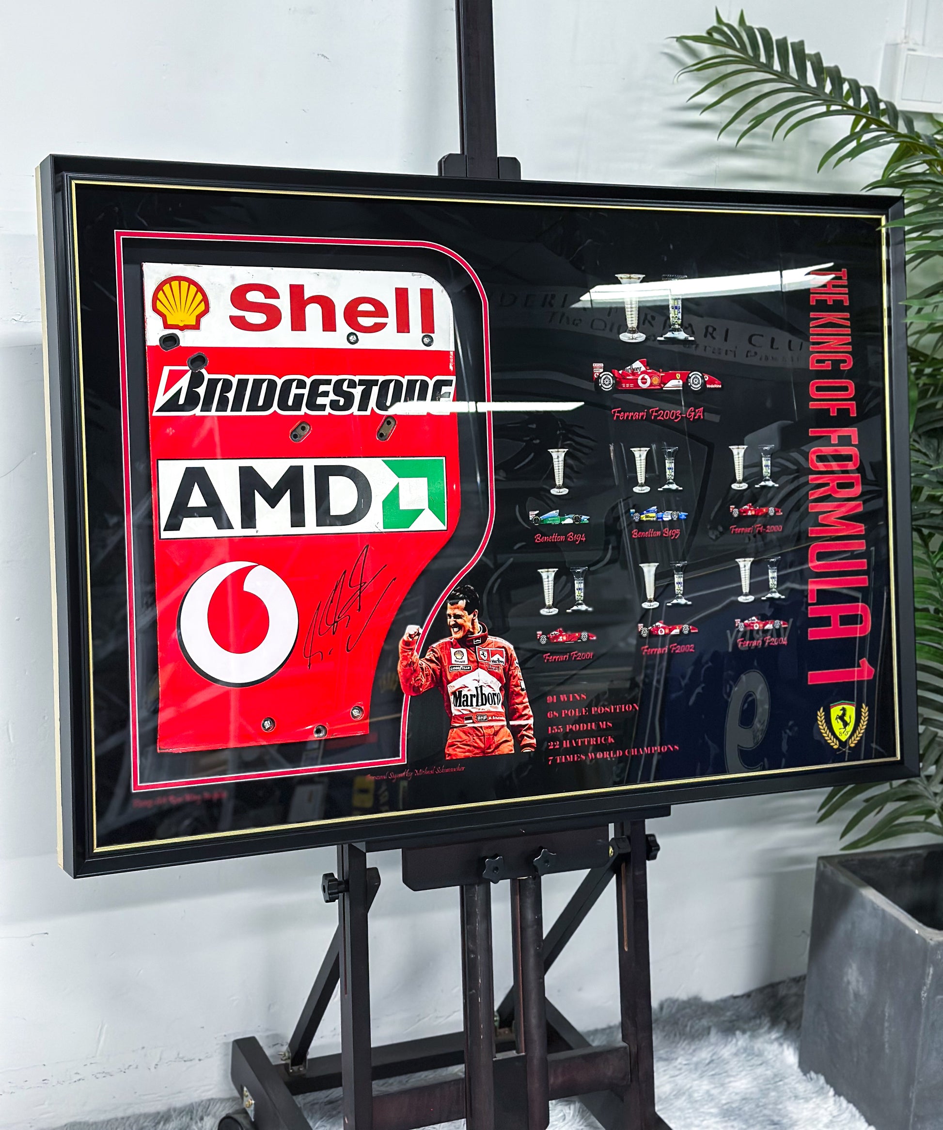 F1 Ferrari Michael Schumacher Car Parts Custom Framed 000183