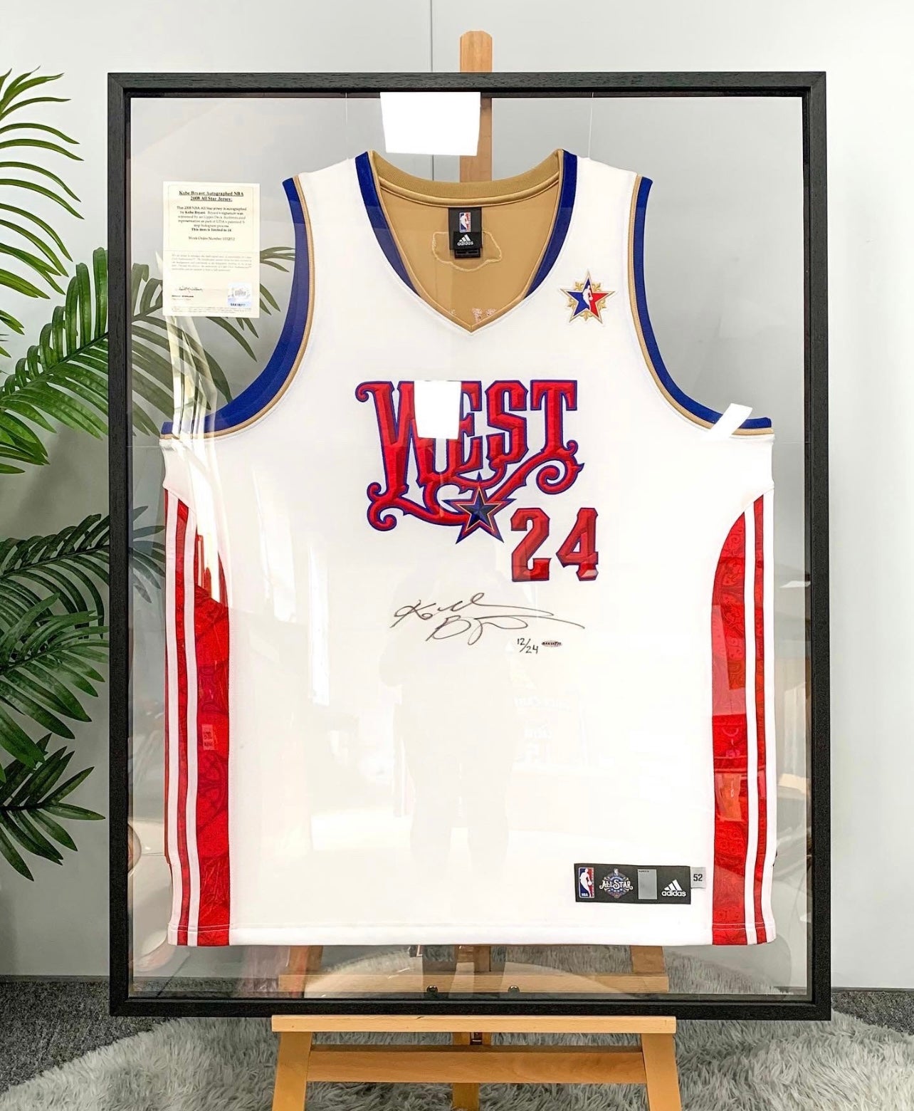ALL STAR Kobe Bryant Autographed Jersey with Personalized Custom Design Framed 000066