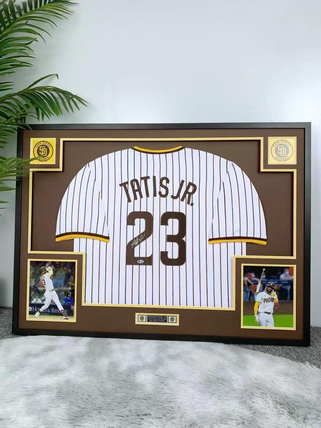 San Diego Padres TATIS JR baseball uniform Autographed Jersey with Personalized Custom Design Framed 0000011