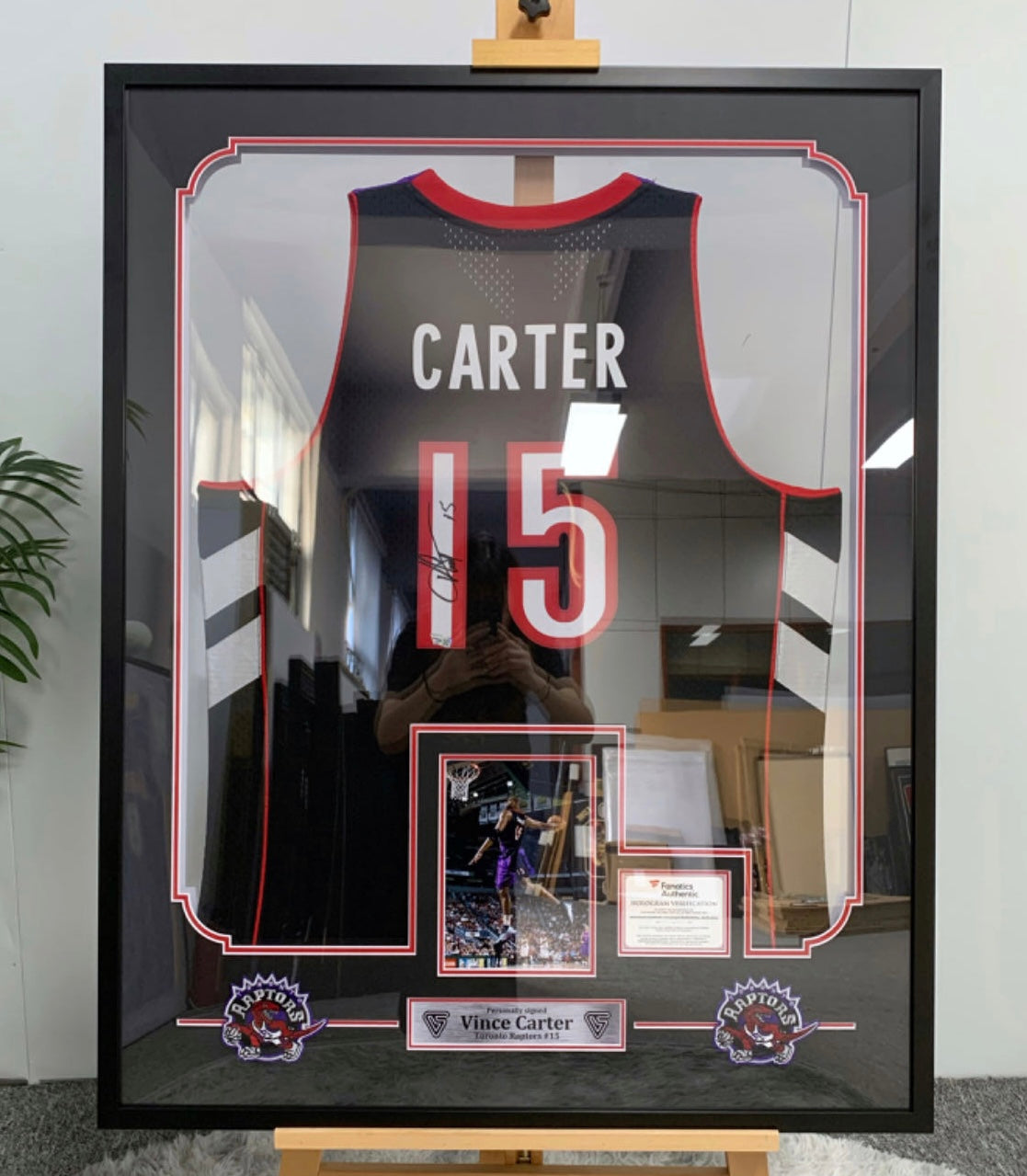 Toronto Raptors Vince Carter Autographed Jersey with Personalized Custom Design Framed 00003