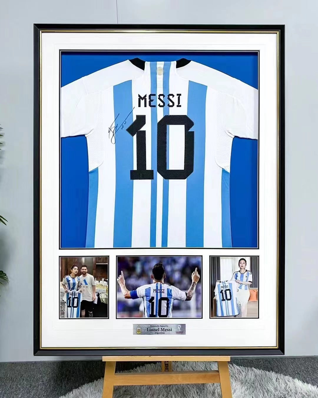 Lionel Messi Argentina Jersey Framing  00057