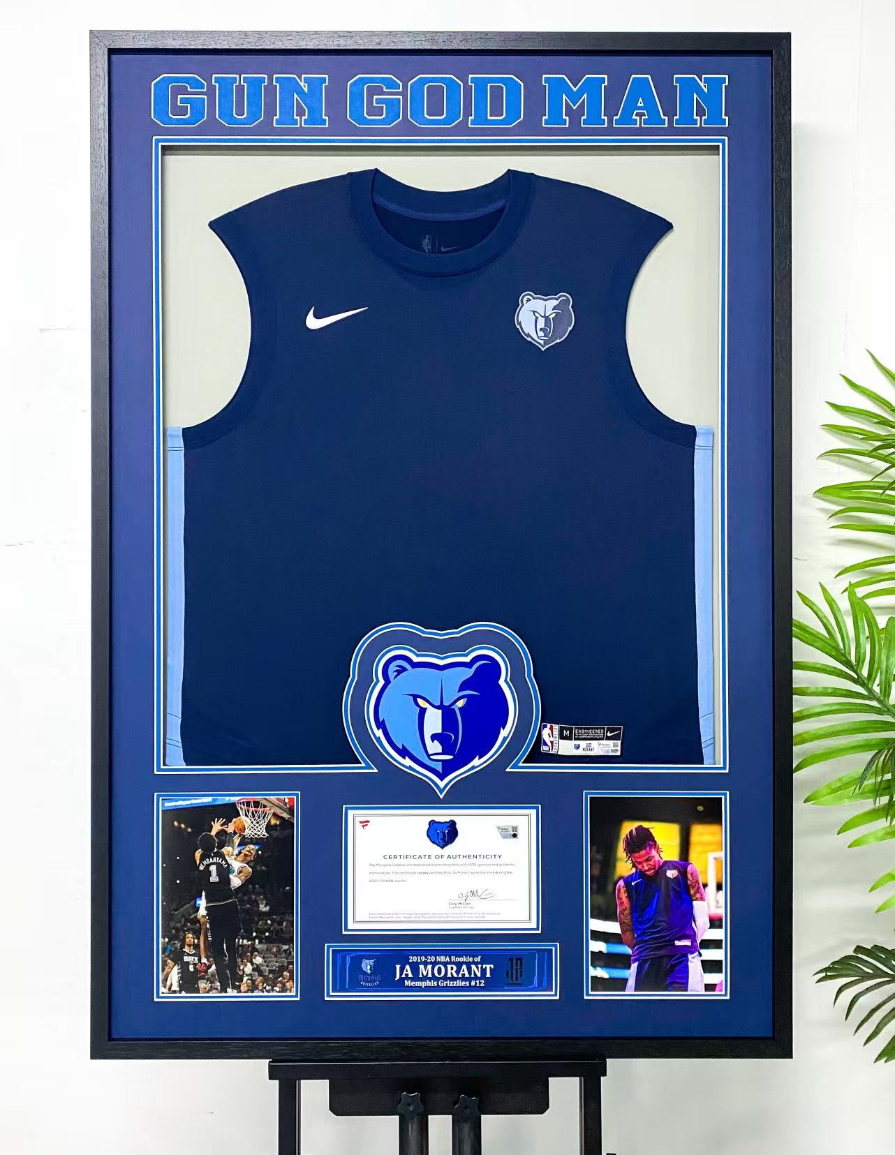 Memphis Grizzlies Ja Morant Autographed Jersey with Personalized Custom Design Framed 000013