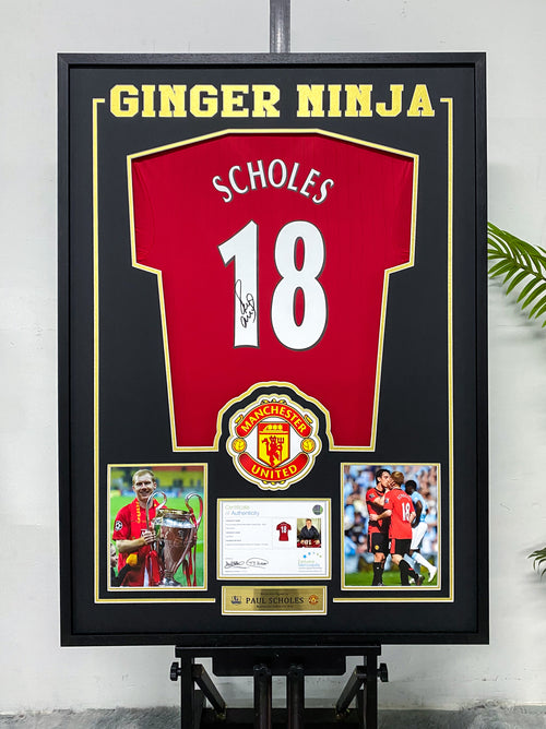 Paul Scholes Manchester United Jersey Framing   00099