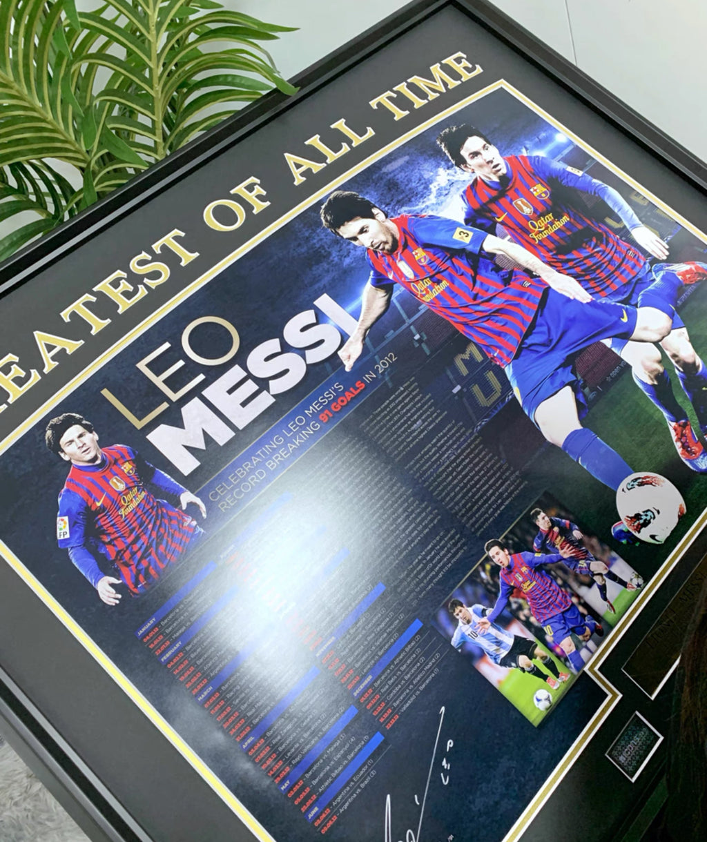 FC Barcelona Lionel Messi Poster with Personalized Custom Design Framed 000021