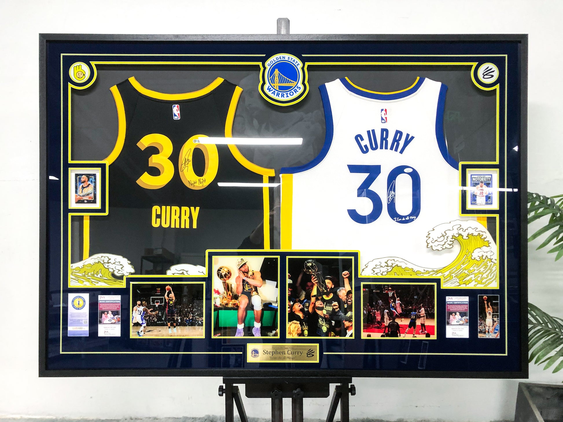 Stephen Curry Golden State Warriors  Jersey Framing  00082