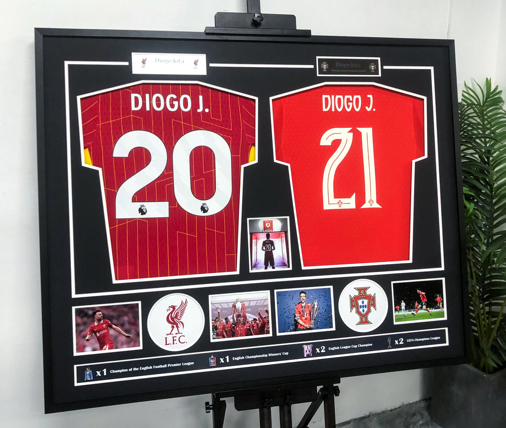 Liverpool Portugal Diogo Jota Jersey with Personalized Custom Design Framed 00049