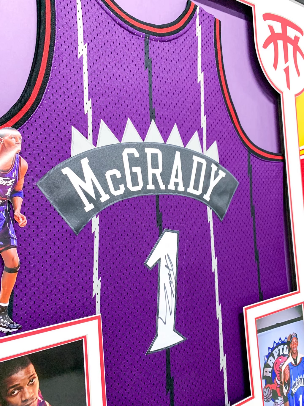 Tracy McGrady Autographed Jersey with Personalized Custom Design Framed 00002
