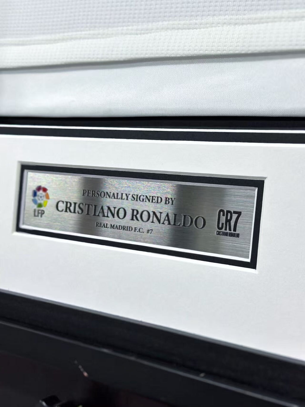 Real Madrid CF Cristiano Ronaldo Autographed Jersey with Personalized Custom Design Framed 000080