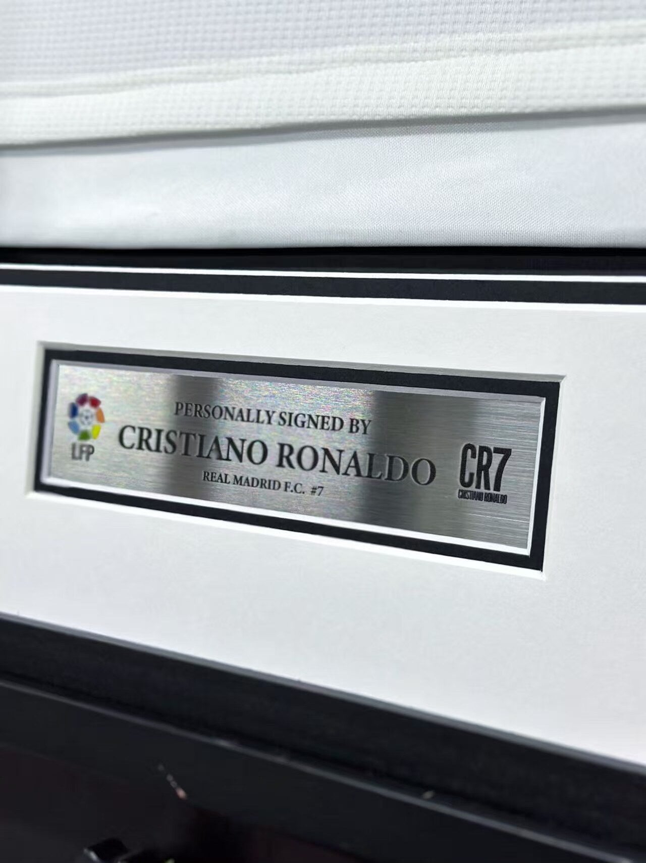 Real Madrid CF Cristiano Ronaldo Autographed Jersey with Personalized Custom Design Framed 000080
