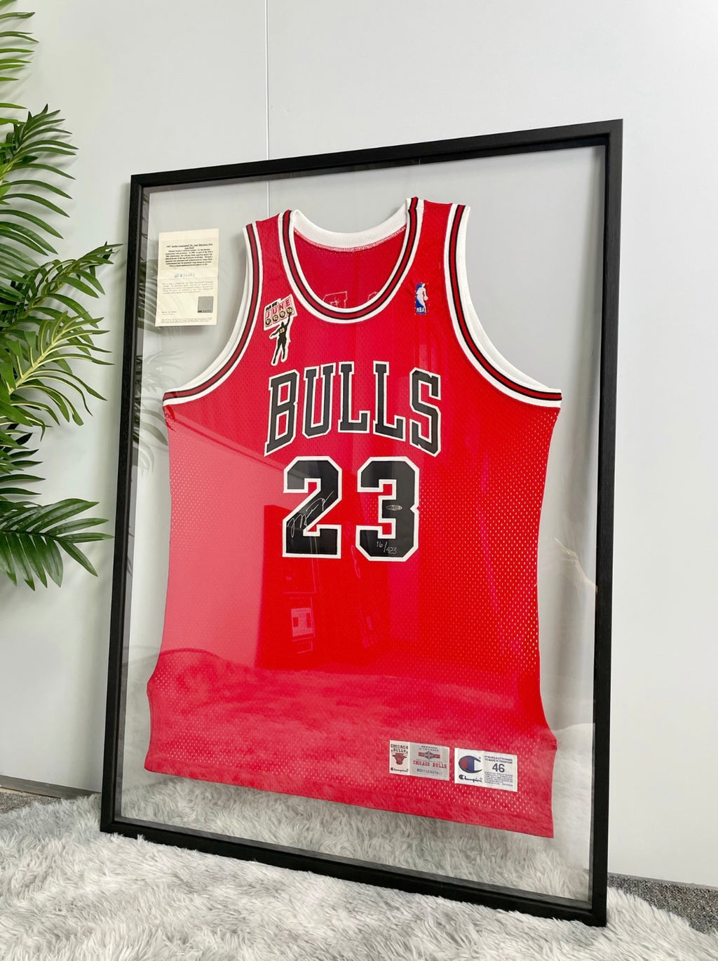 Chicago Bulls Michael Jordan Autographed Jersey with Personalized Custom Design Framed 00004