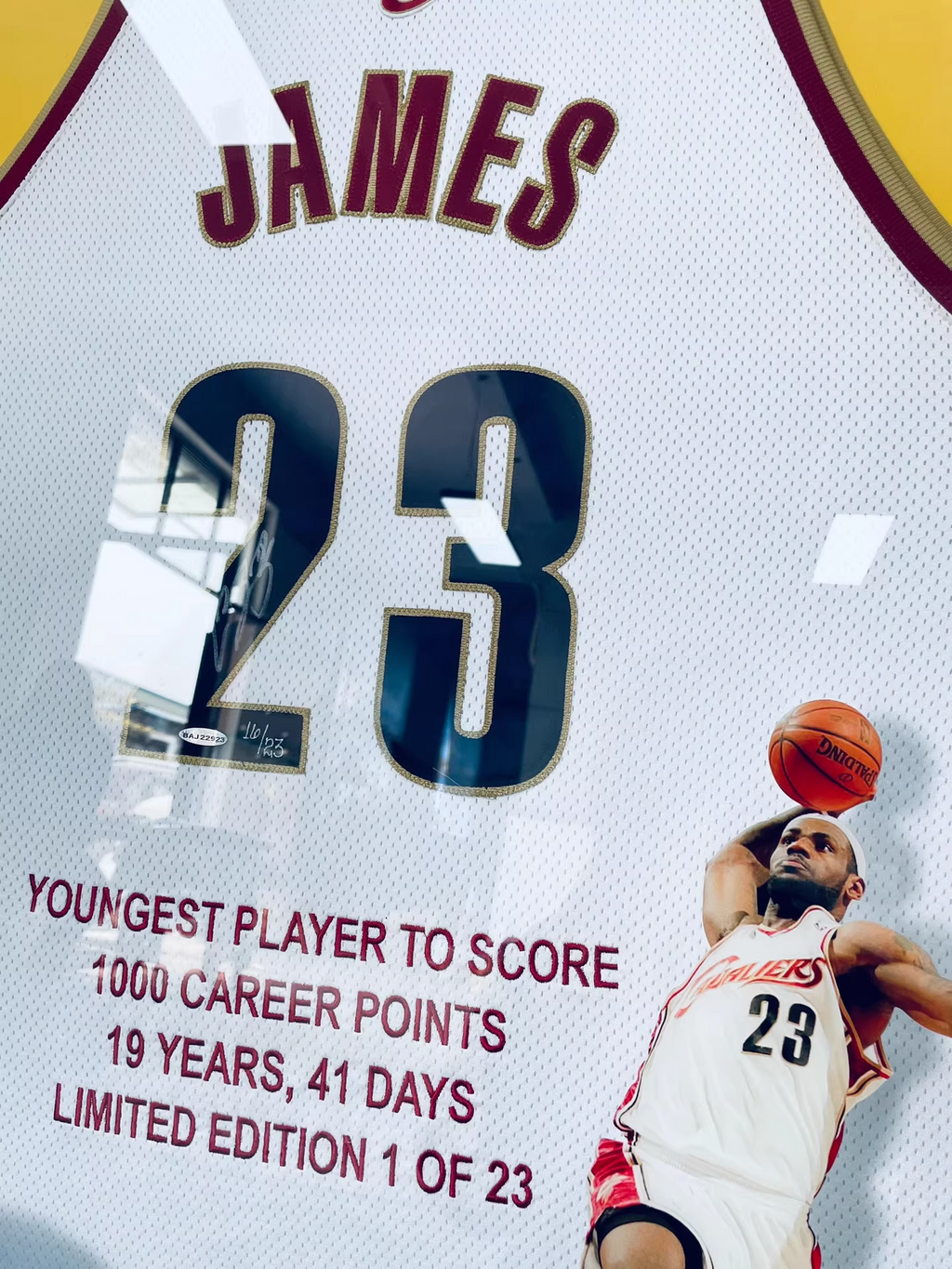 Cleveland Cavaliers LeBron James Autographed Jersey with Personalized Custom Design Framed 00005