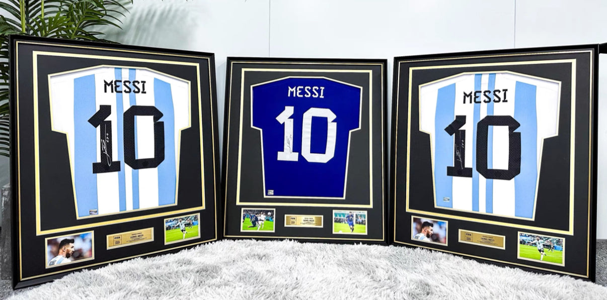 Argentina Lionel Messi  Autographed Jersey with Classic Design Framed 000028