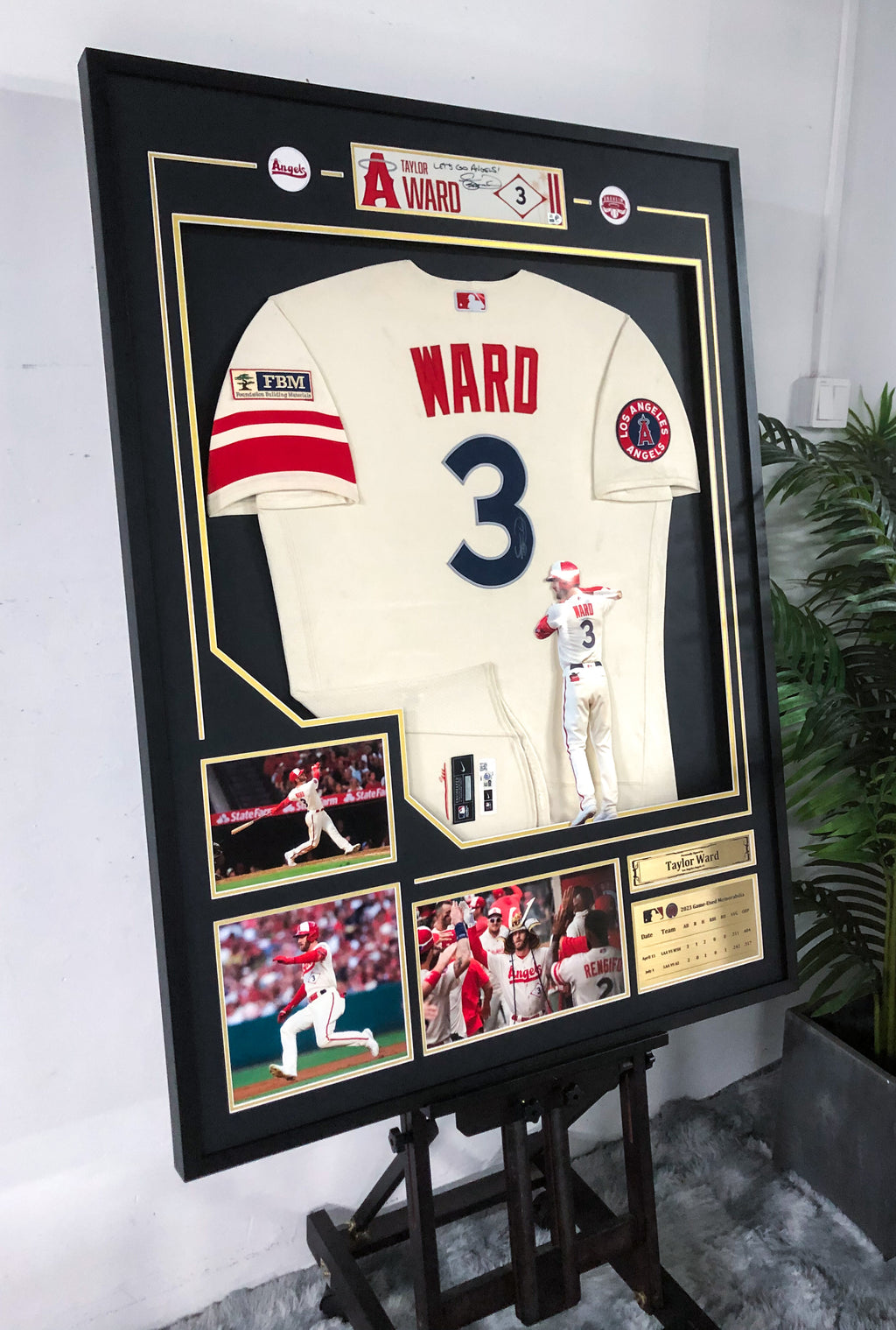 Los Angeles Angels Taylor Ward Autographed Jersey with Personalized Custom Design Framed 00023