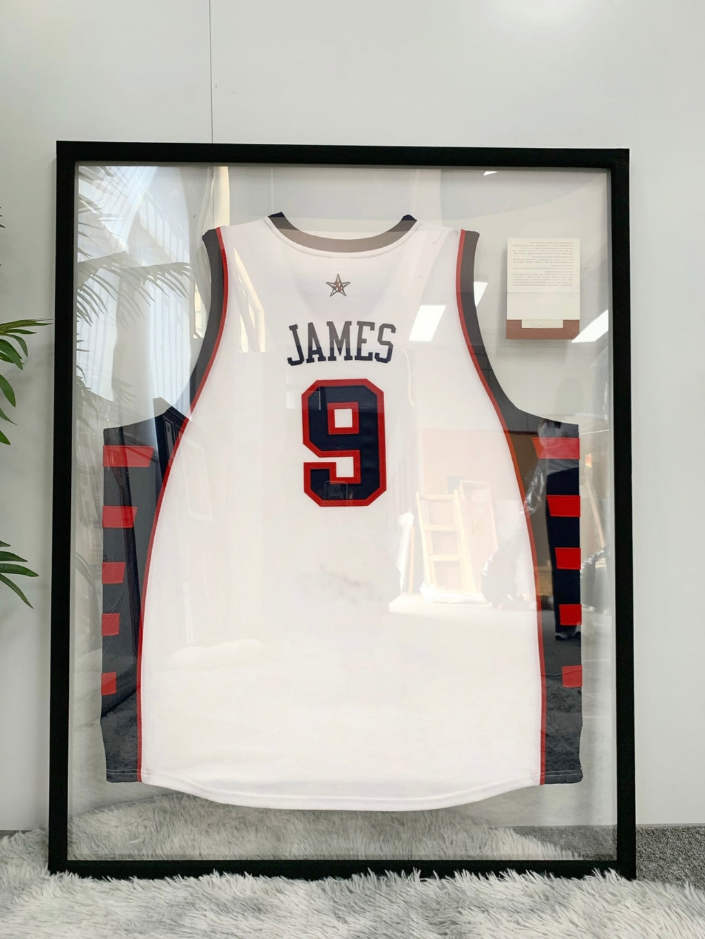 USA LeBron James Autographed Jersey with Personalized Custom Design Framed 000043