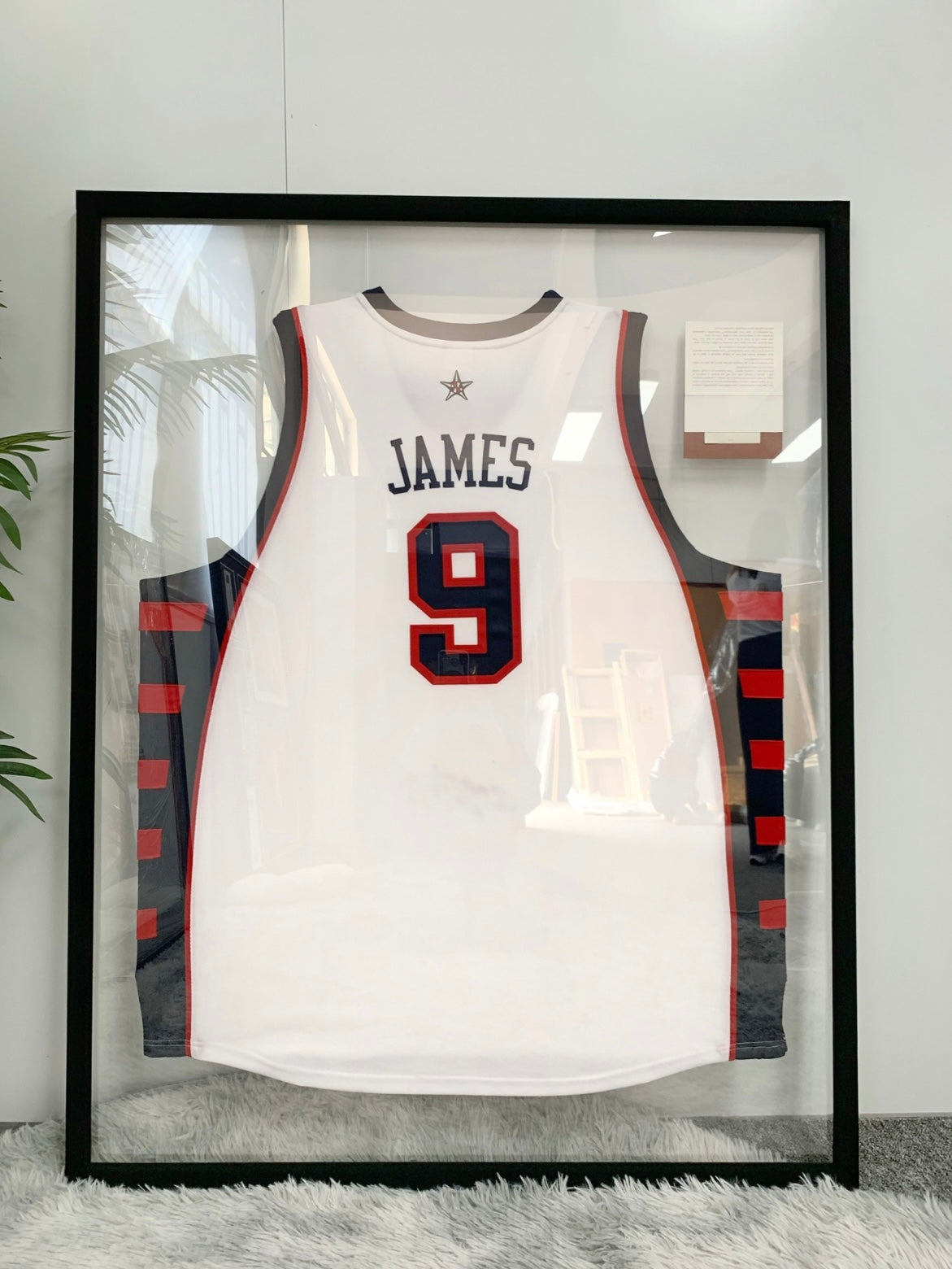USA LeBron James Autographed Jersey with Personalized Custom Design Framed 000043