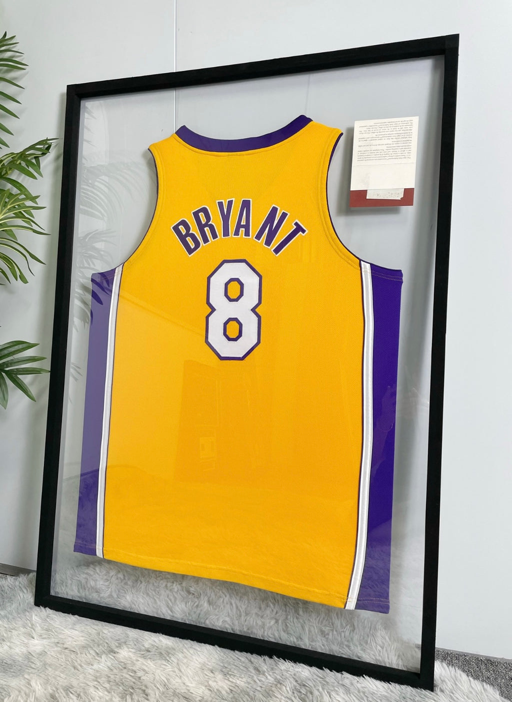 Los Angeles Lakers Kobe Bryant Autographed Jersey with Personalized Custom Design Framed 00003