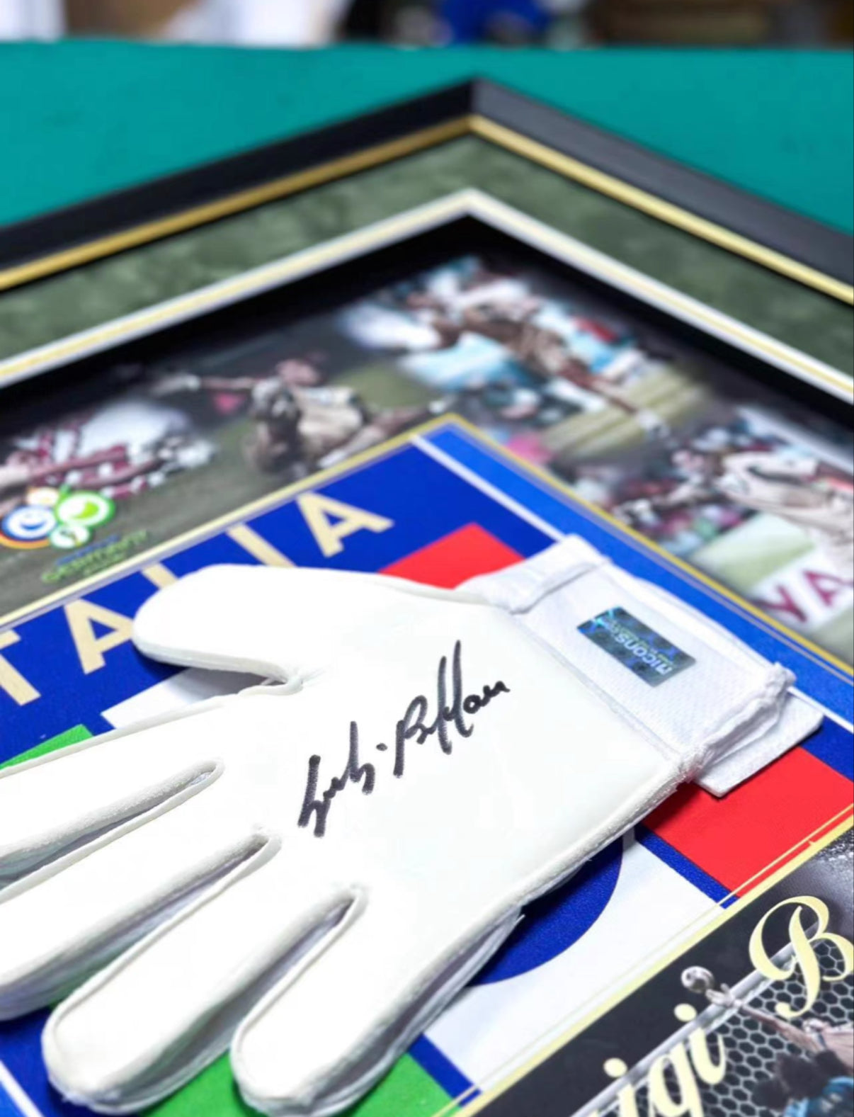 Gianluigi Buffon Gloves Sentimental Item with Personalized Custom Design Framed 000050