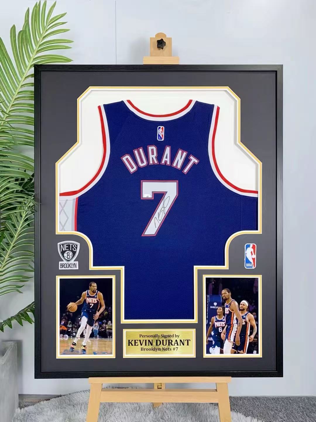 Brooklyn Nets Kevin Durant Autographed Jersey with Personalized Custom Design Framed 000013