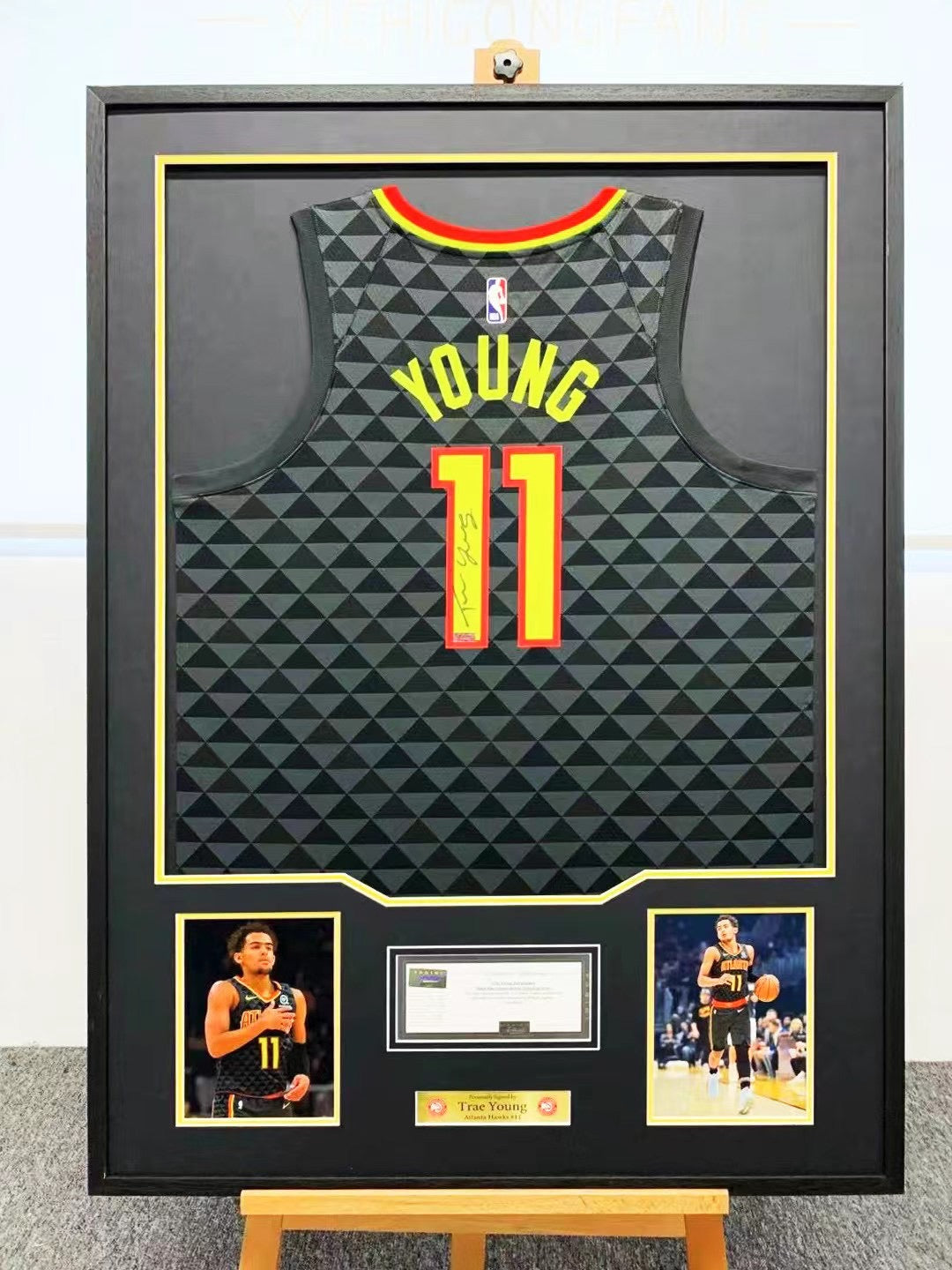 Atlanta Hawks Trae Young Autographed Jersey with Standard Design Framed 00068