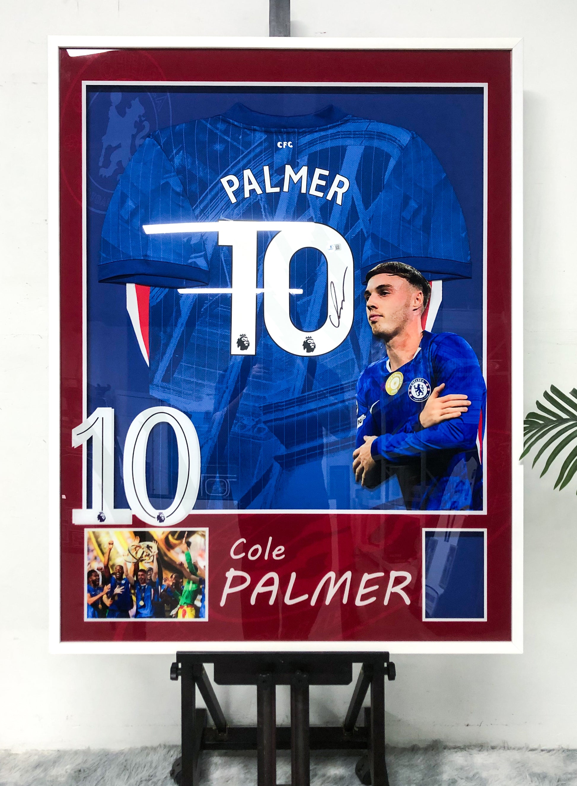 Chelsea FC Cole Palmer Autographed Jersey with Classic Design Framed 00020