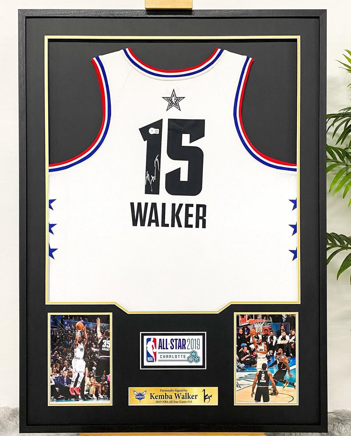 ALL STAR Kemba Walker Autographed Jersey with Standard Design Framed 000056