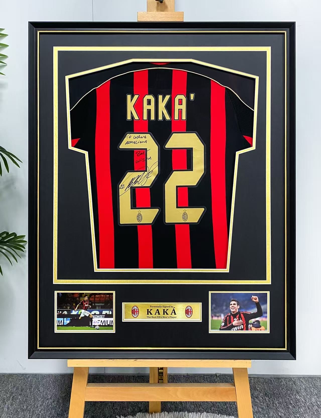 A.C. Milan KAKA Autographed Jersey with Classic Design Framed000012