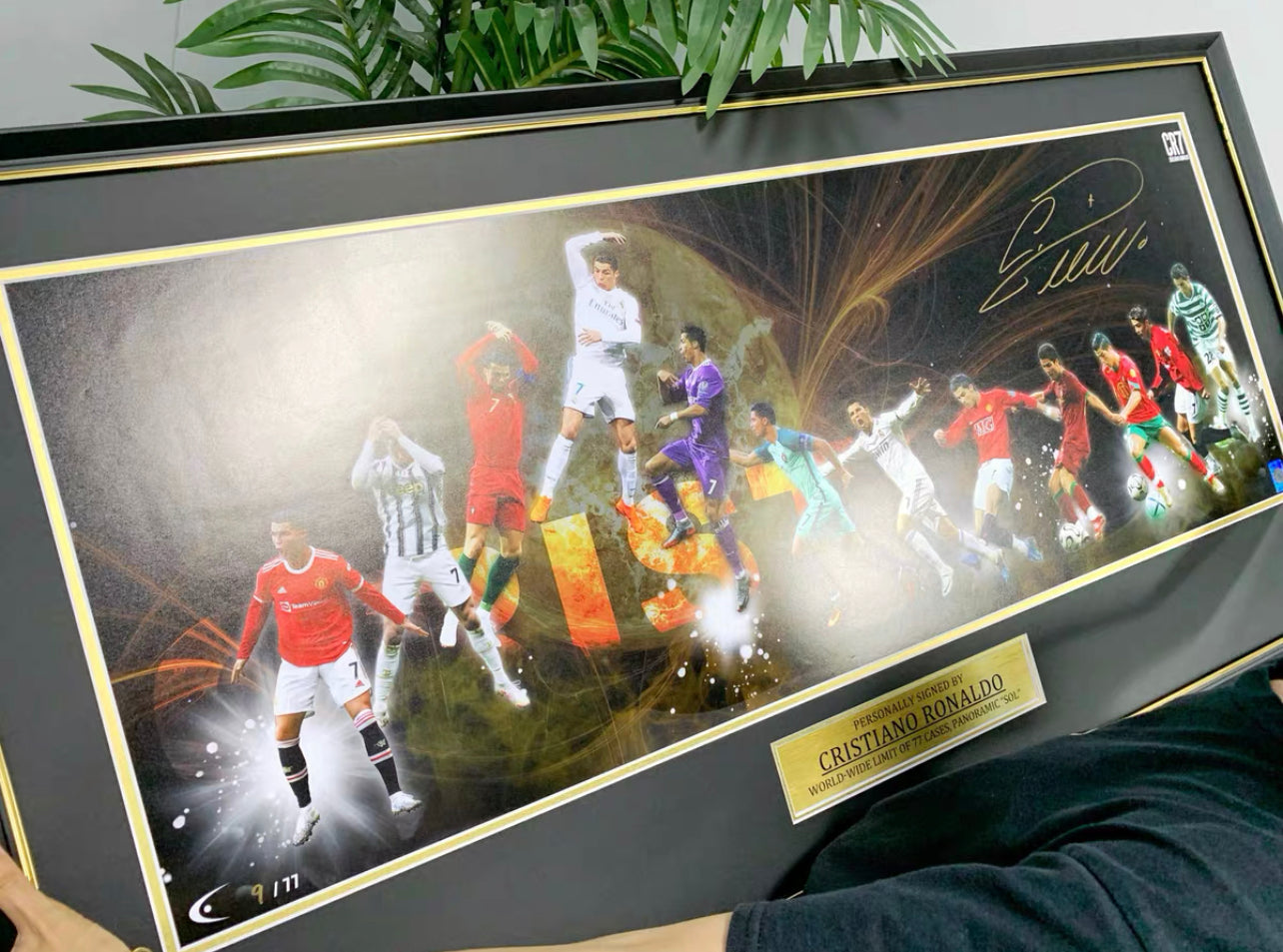 Cristiano Ronaldo Poster with Personalized Custom Design Framed 0000106