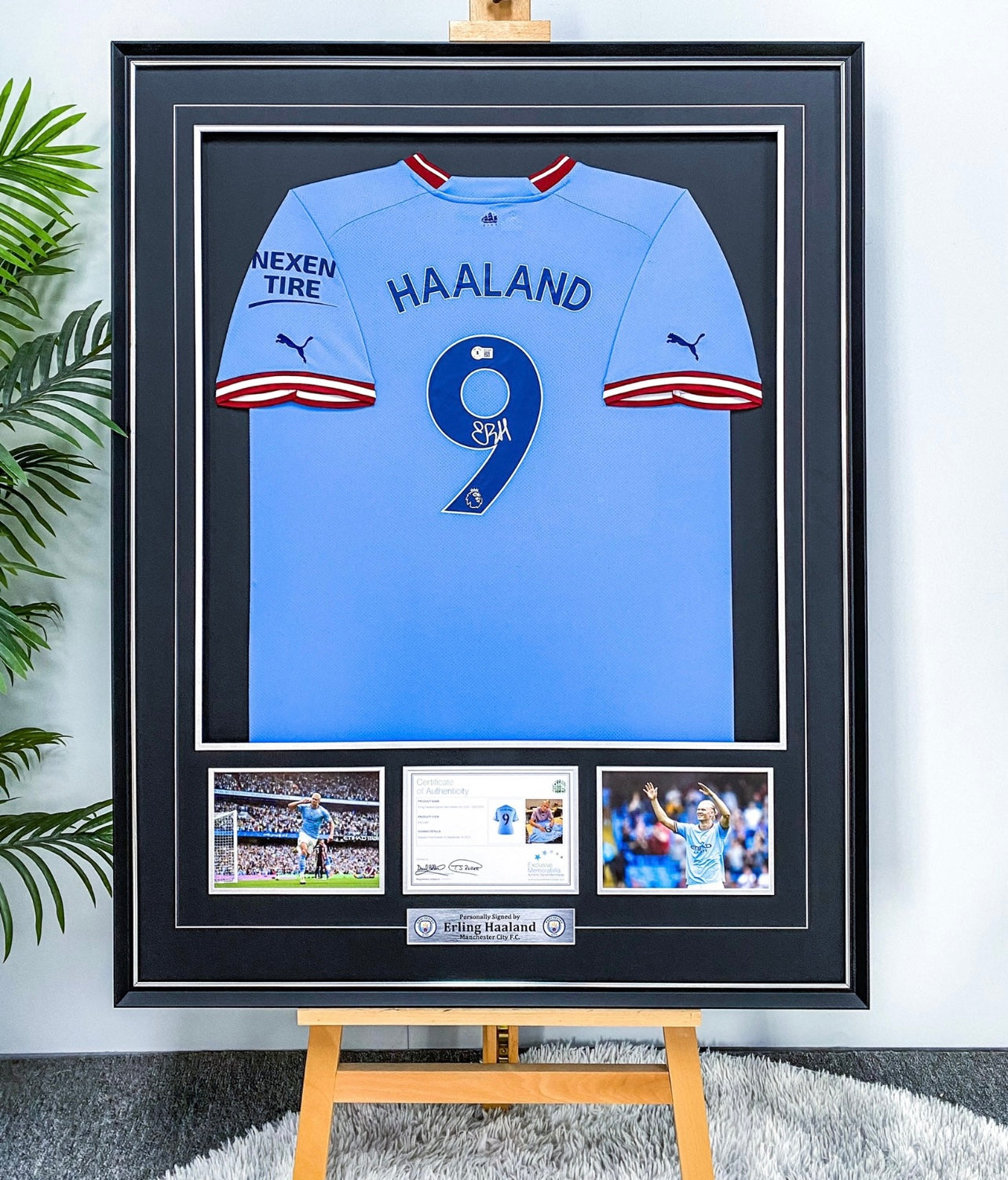 Manchester City FC Autographed Jersey with Classic Design Framed 00012