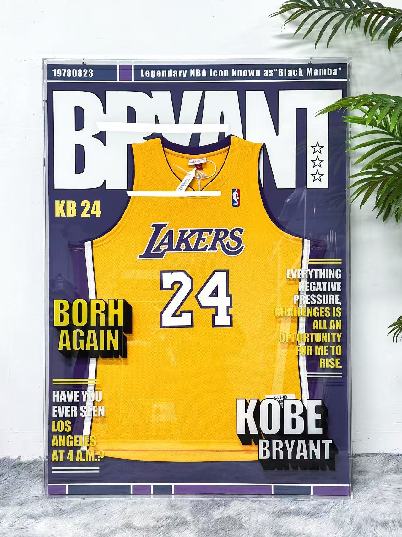 Los Angeles Lakers Kobe Bryant Autographed Jersey with Personalized Custom Design Framed 000082