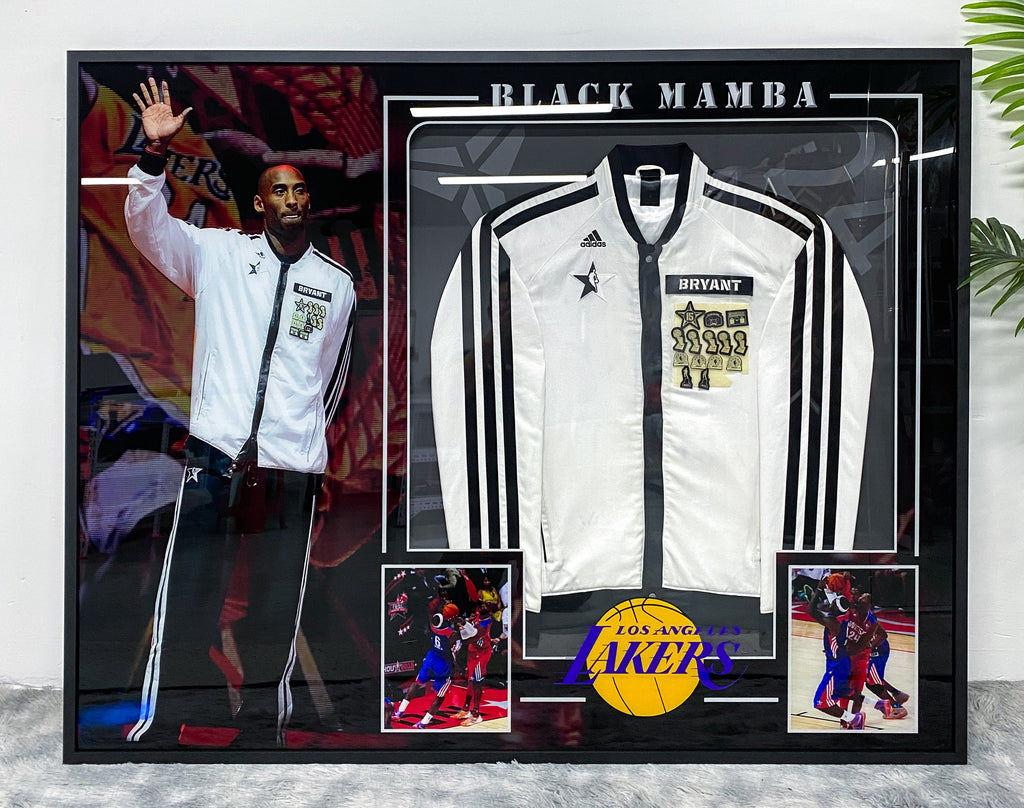 Los Angeles Lakers Kobe Bryant Autographed Jersey with Personalized Custom Design Framed 000080