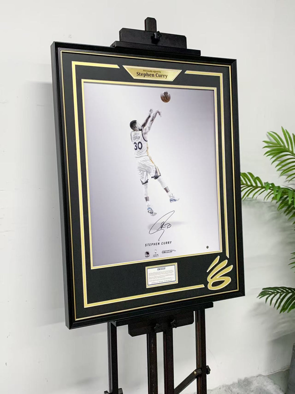 Stephen Curry Poster with Personalized Custom Design Framed 000068