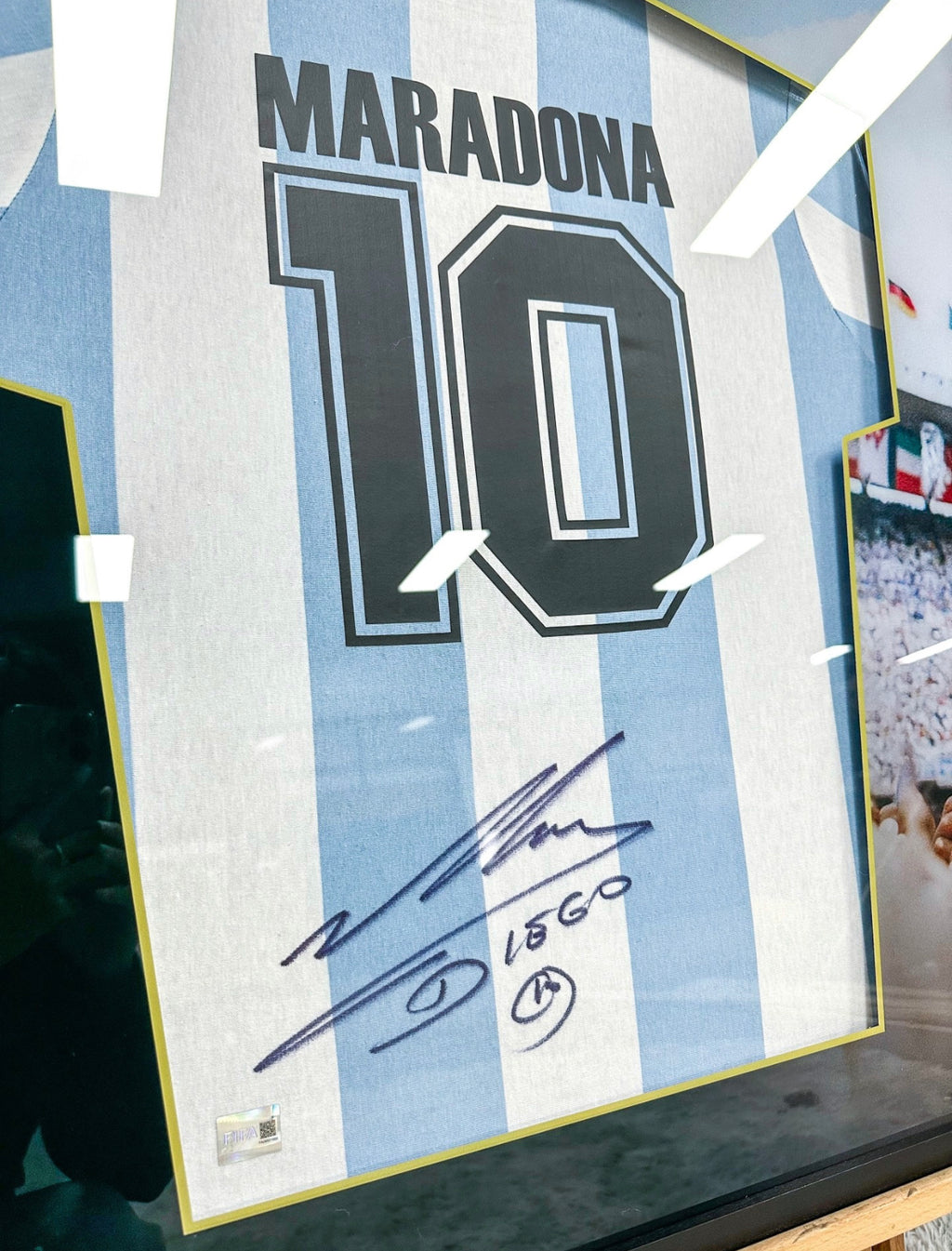 Argentina Diego Maradona Autographed Jersey with Personalized Custom Design Framed 000027