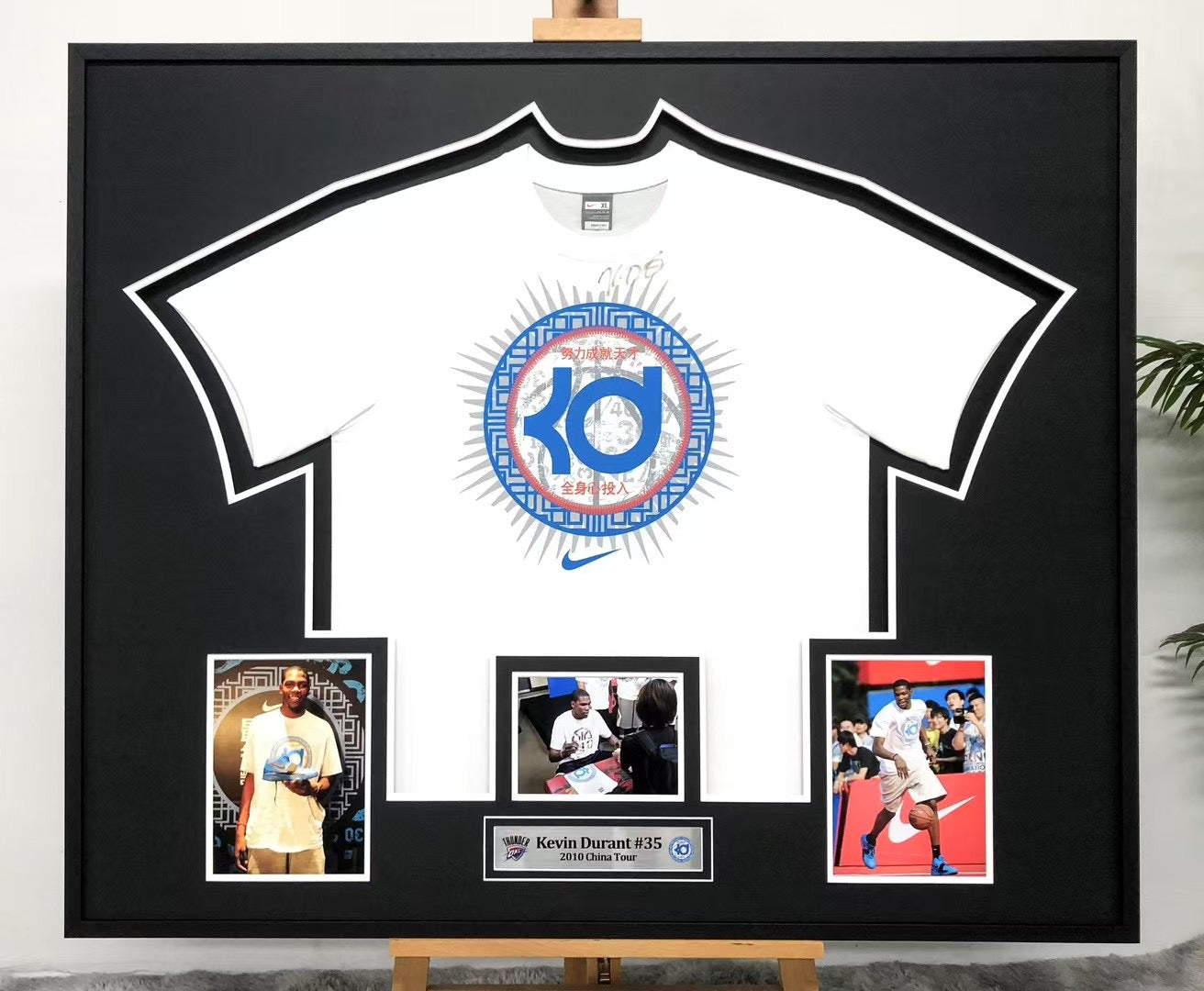 Oklahoma City Thunder Kevin Durant Autographed Jersey with Personalized Custom Design Framed 000010
