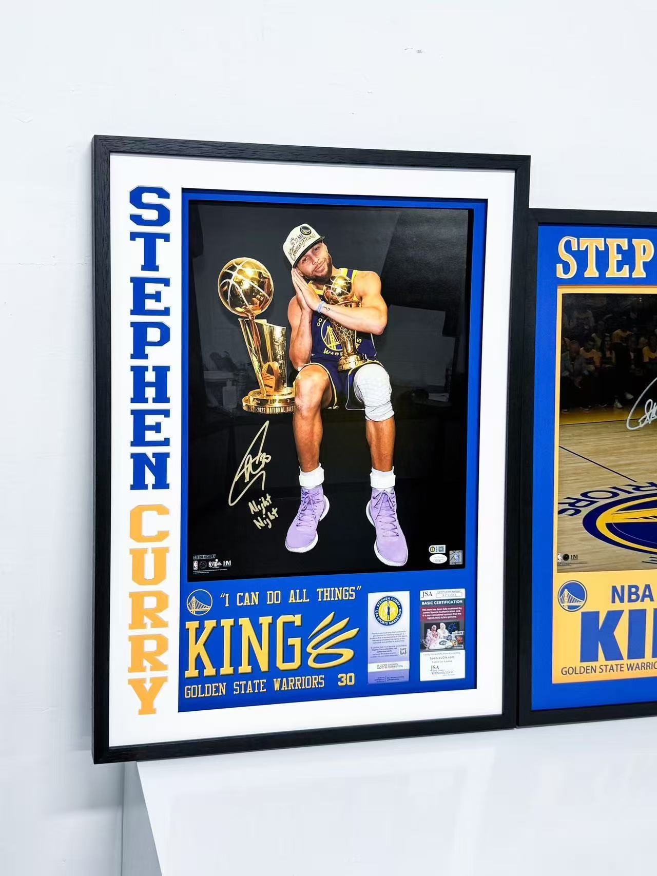 Stephen Curry Poster with Personalized Custom Design Framed 000046