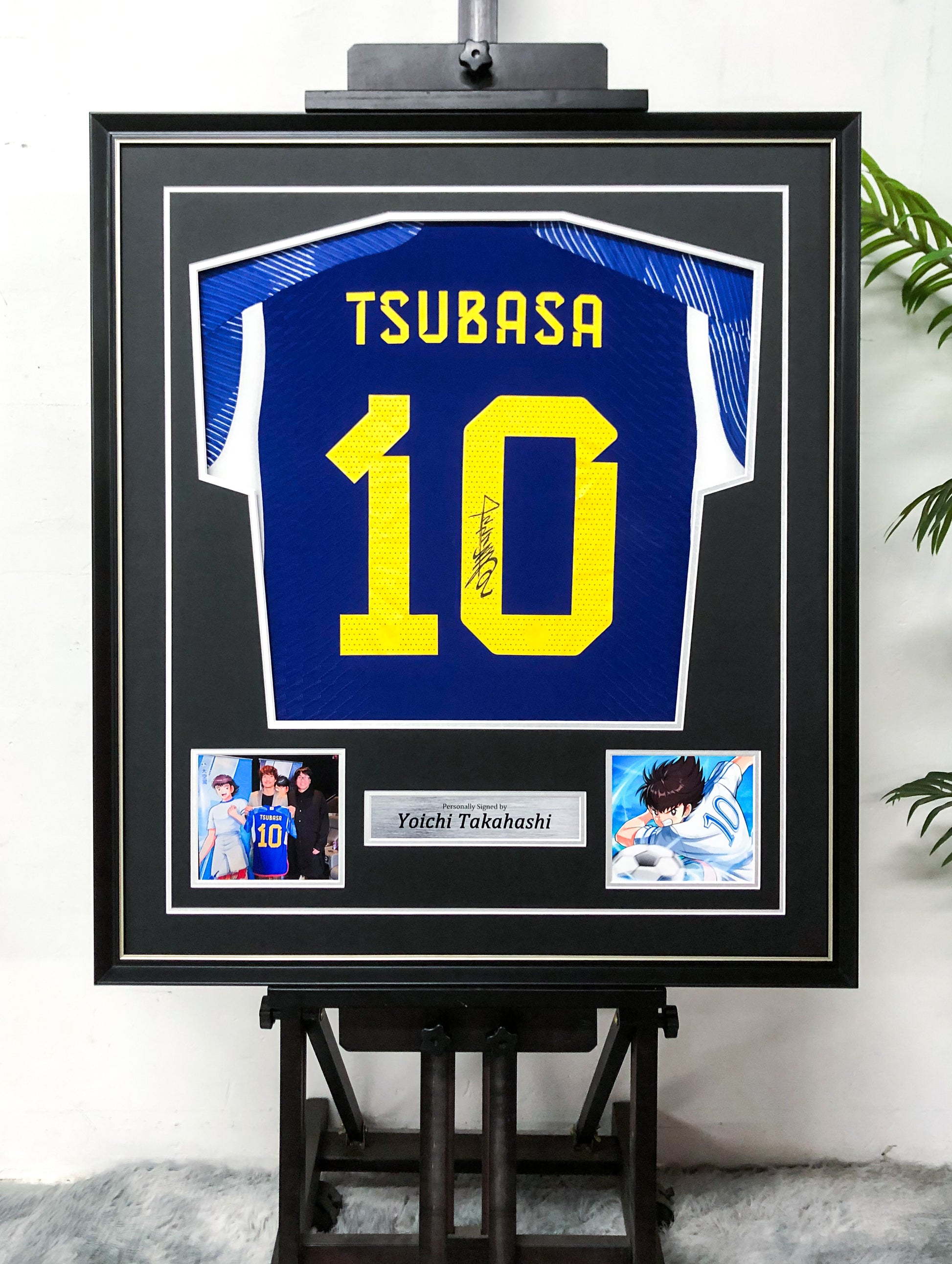 Captain Tsubasa Yoichi Takahashi Autographed Jersey with Standard Design Framed 000060