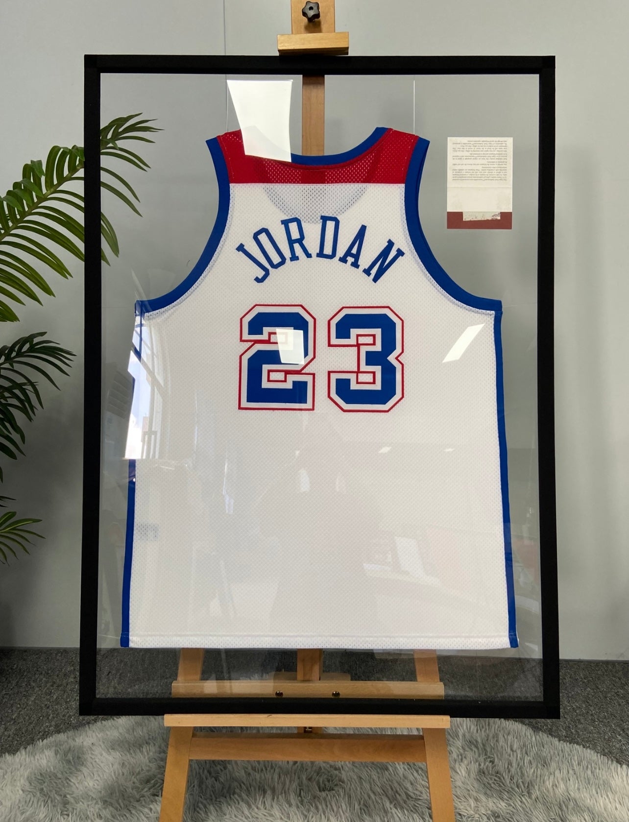 Washington Wizards Michael Jordan Autographed Jersey with Standard Design Framed 00070