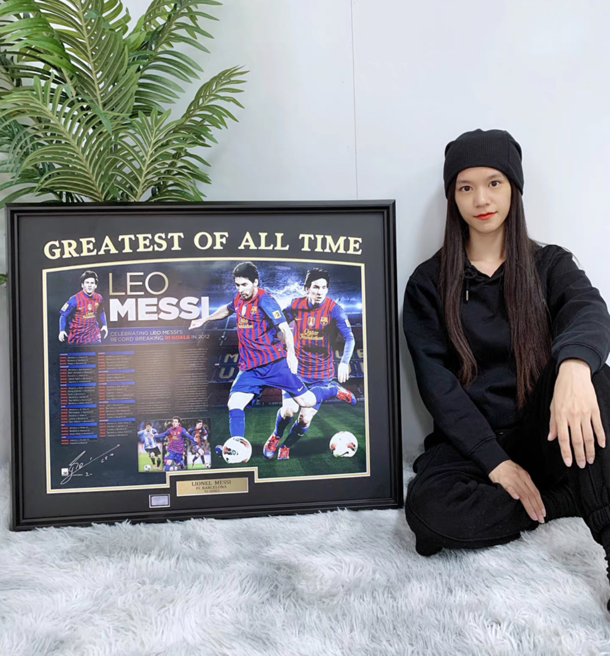 FC Barcelona Lionel Messi Poster with Personalized Custom Design Framed 000021