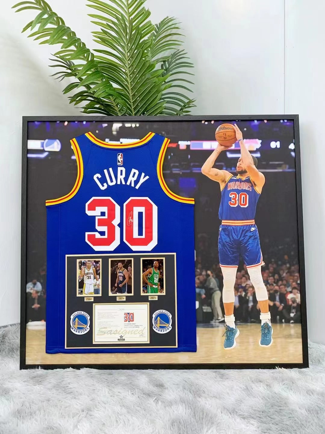 Stephen Curry  Golden State Warriors Jersey Framing  000074
